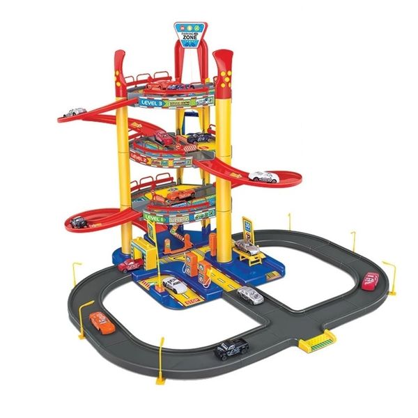 ZYS - Parking Garage Playset Including 6 Toy Cars
