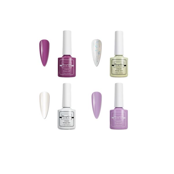 Bling Girl UV Gel Nail Polish Colour Set - Purple Bling set 4 pcs
