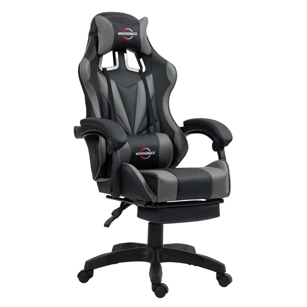 Novogracz NIMBUS - Elite Gaming Chair - BLACK with Cadet GREY Trim