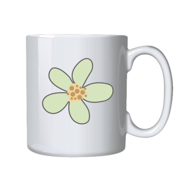 Pastel Green Flower Birthday Christmas Gift Mug image