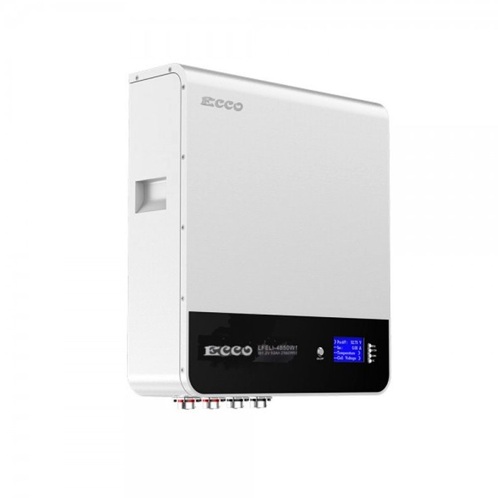 ECCO 51.2V 50Ah 2.56kWh Lithium Wall Mount Battery - LFELI-4850W1
