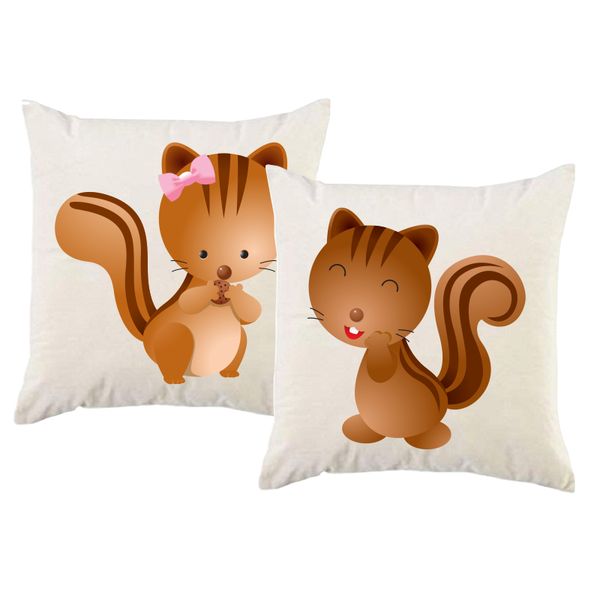 PepperSt – Scatter Cushion Cover Set – Cute Squirrels