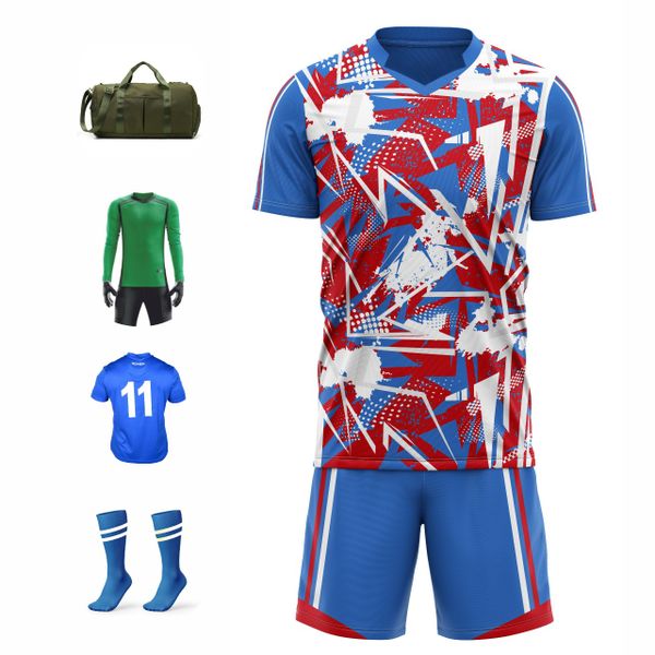 Ronex RC-751 Soccer Kit | Full Team Combo Set of 15 Adult (Royal/Red/White)