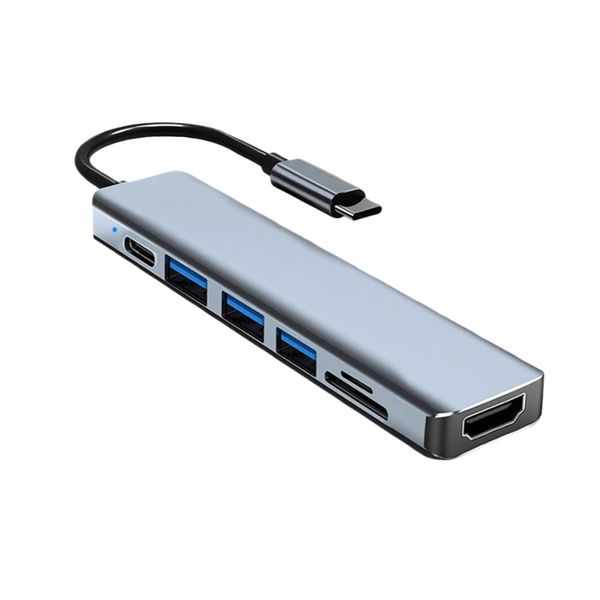 7-in-1 USB C Hub with HDMI PD USB 3.0 SD/TF Card Reader for PC Laptop