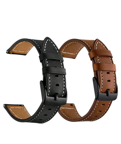 2 Pack PU Leather Watch Straps Compatible with Samsung Galaxy Watch - 20mm