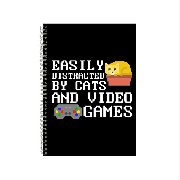 Cats &amp; Games Notebook Pet Gift Idea A4 Notepad Pad 39