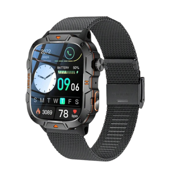 Smart Watch With AI Voice Assistant &amp; Built In Flash Light - Black