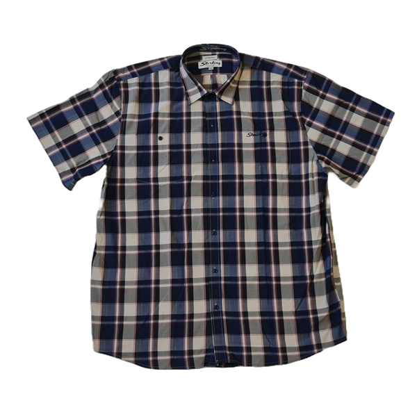 Sterling Check Shirt Navy/Beige/Red image