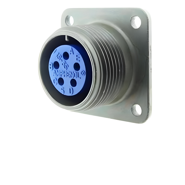 XY3102A-14S-5S: MIL-DTL-5015 Square Flange Receptacle, 5-Pole