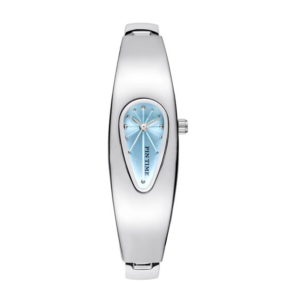 PINTIME Women's Teardrop Bangle Watch - Elegant Stainless Steel Quartz