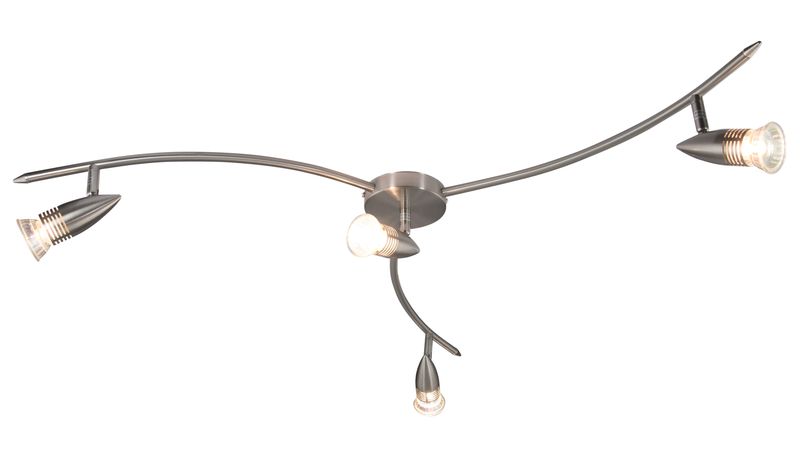 Bright Star Lighting Satin Chrome 4-Light Round Ceiling Spotlight Fitting