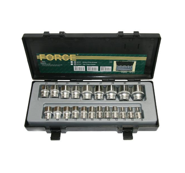 Force 1/2'' 21 Piece Socket Set 8-32mm