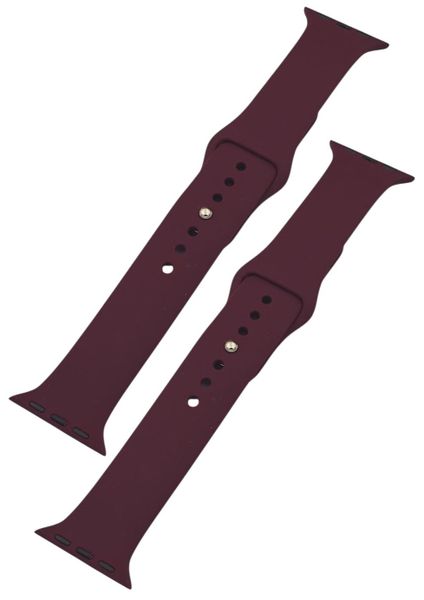Maroon Silicone Straps Compatible With Apple Watch 38/40mm L - 2 Pack
