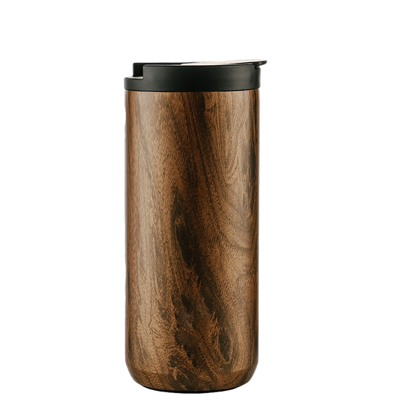 Vintage Coffee Cup With Wood Grain Portable Insulated Travel Mugs