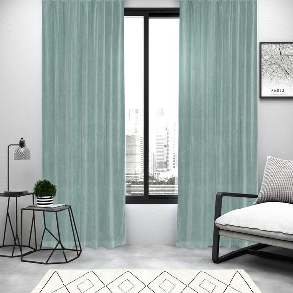 Inspire Velvet Curtain Dubbo Laguna 5 140x280cm Eyelets