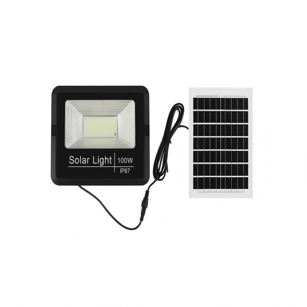 100W SolarLED Floodlight IP67 Waterproof Outdoor Light with Remote-6 Pack
