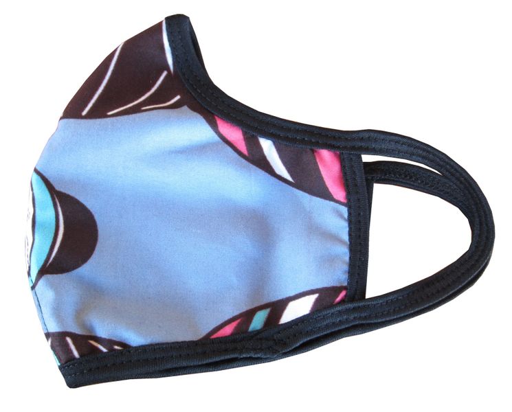 Washable, Reusable Fabric Face Mask - White/Blue Multi