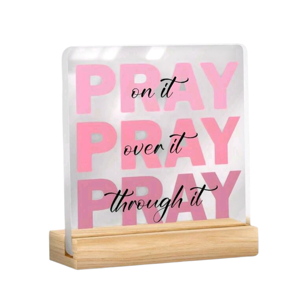 GraceGlow Pink Acrylic Prayer Ornament