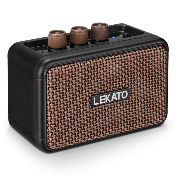 LEKATO Mini Electric Guitar Amplifier 5W Dual Speakers Practice Guitar Amp