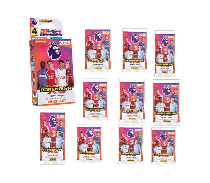 Panini 2025 Premier League Adrenalyn XL Eco Booster Pack + 10 Packets Bundle