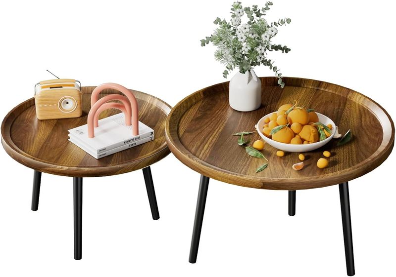 Furnny Soild wood Nesting Coffee Table Set Side Table Sofa Side End Tables