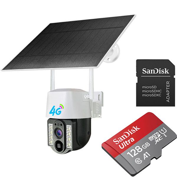 Solar Powered 4G CCTV Security Camera with 128GB Storage