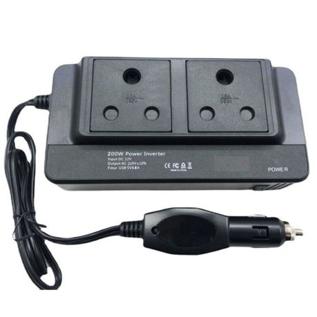 Car Power Inverter 12V to 220V with 4 USB Ports - 200W Image