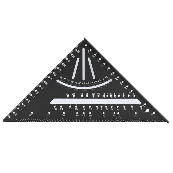 Black 30 /45 /60 Metric Aluminium Triangle Ruler