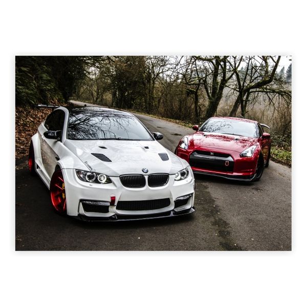 Nissan And Bmw Street - A1 Poster