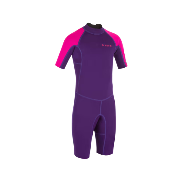 Olaian 100 Surf Shorty Children's Wetsuit 1.5mm Neoprene - Purple/Pink