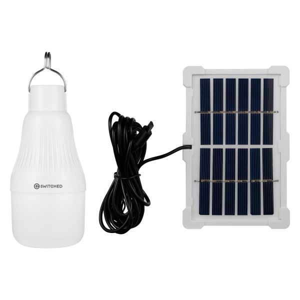 Switched Solar Powered LED Light Bulb, Solar Panel Included