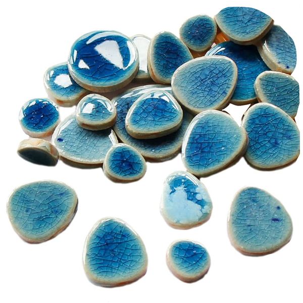 Craft Multifunctional Blue Crystal Ceramic Patch Mosaic Tiles (100g)