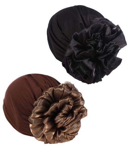 Women's Hijabs Turban Flower Elastic Cloth Hair Bands Beanie