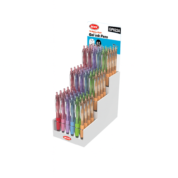 Gel Ink Pens - 0.7mm - Black Ink - 72 Pens With Display Stand