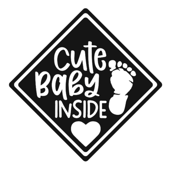 Baby on Board Sign Decal Sticker - Cute Baby Inside