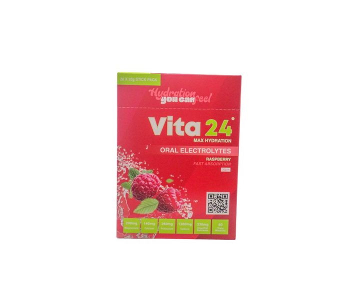 Vita24 Raspberry Max Hydration Oral Electrolytes (20 Sachets)
