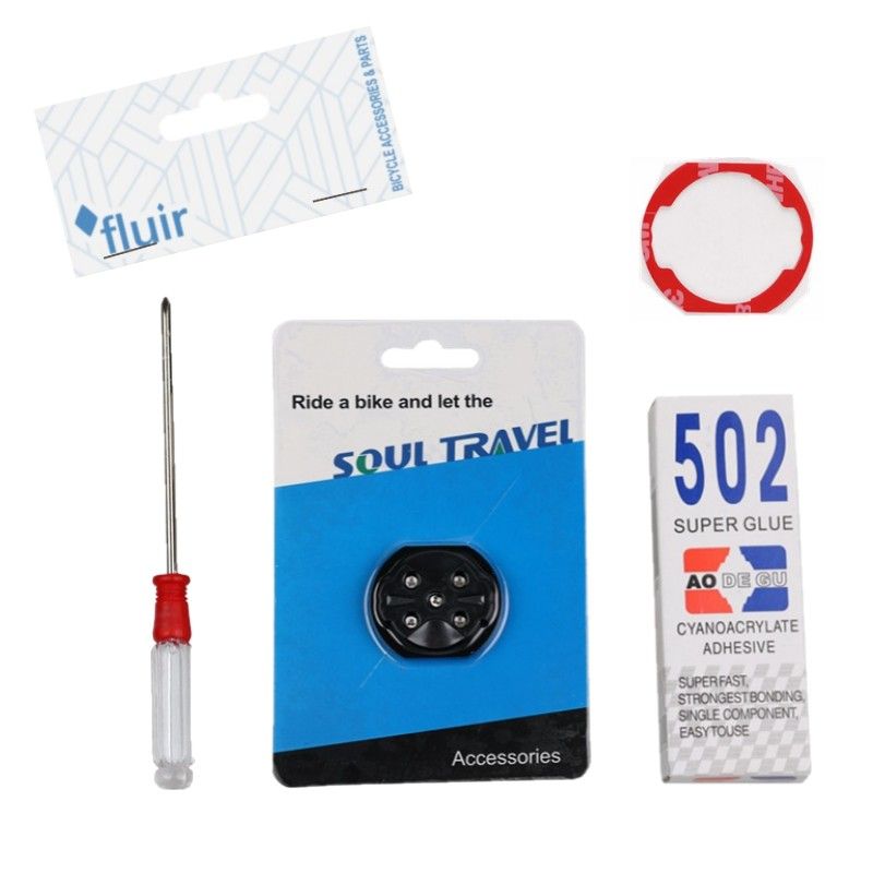 Fluir - Bicycle Device Side Bracket Repair Kit - Compatible with Garmin and XOSS - 4 Pieces