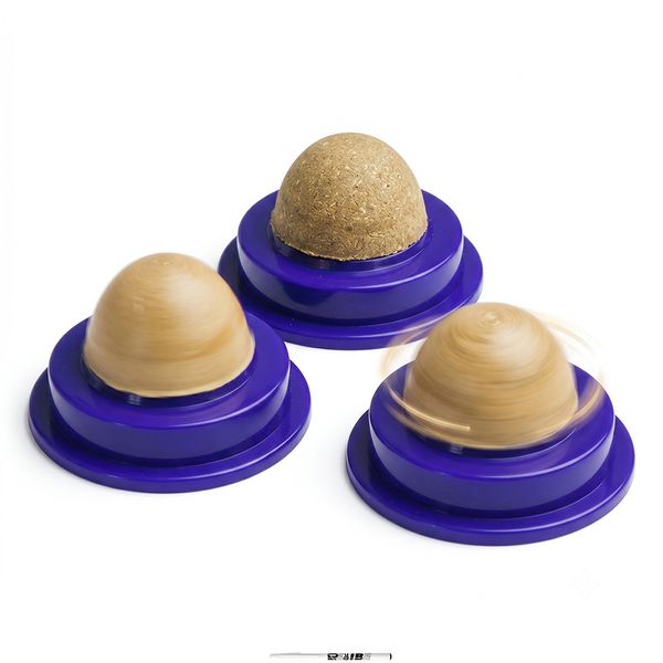 3Pcs Blue Interactive Spinning Catnip Ball Licker Wall Toy With ReVibe Pen