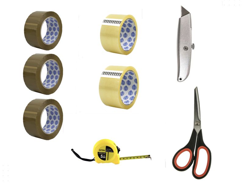 Investify Packaging Tape Box Cutter and Scissor Combo