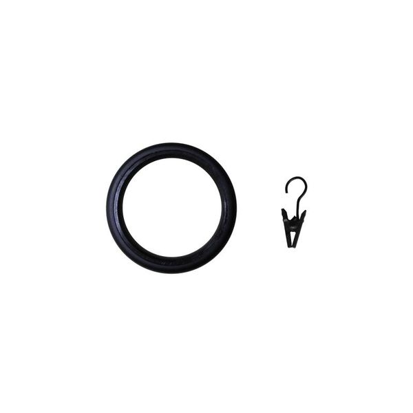 Inspire graphite ring clips matt black 28mm 10pce