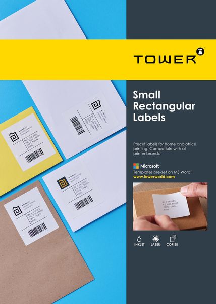 Tower A4 Small Rectangular Labels 100's