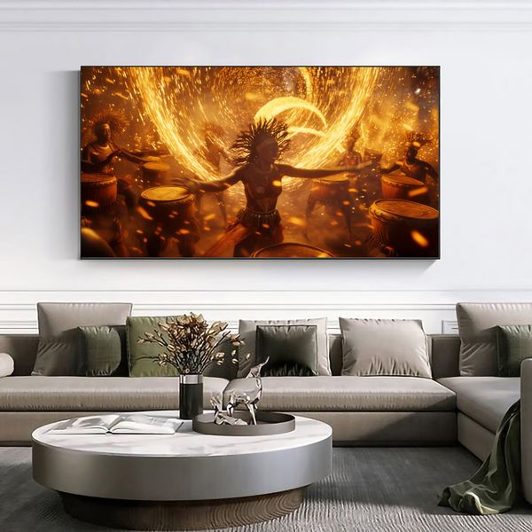 Canvas Wall Art - Rhythmic Fire Explosive Dance - 0342