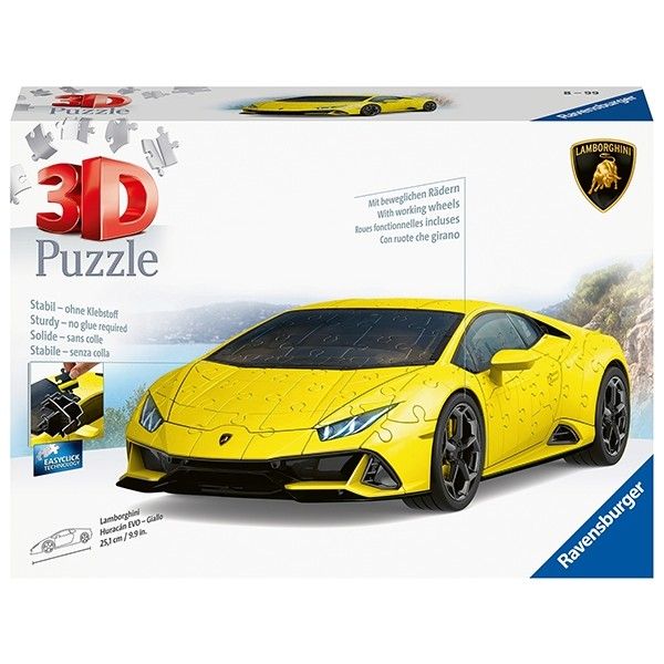 Ravensburger 108 Piece 3D Puzzle Lamborghini huracan Evo Giallo Yellow
