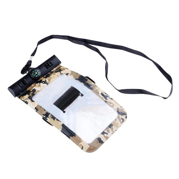 Portable Waterproof Floating Phone Case for iPhone 12/12 Pro Desert Camo