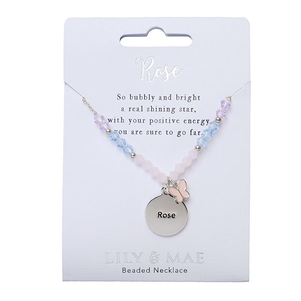 Lily &amp; Mae Beaded Necklace - Rose