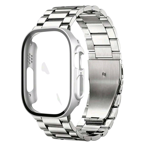 Stainless Steel Watch Band Compatible with Apple Watch S10-46mm (Silver)