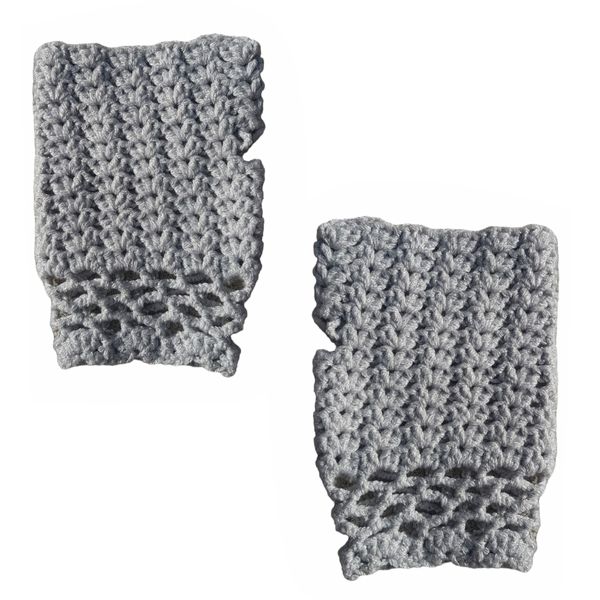 Women Grey Shell Hand Glove Design Gloves