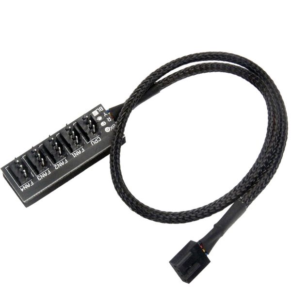 1 To 5 4-Pin Pwm Hub Cpu Cooling Fan/Case Splitter Adapter Cable Hub