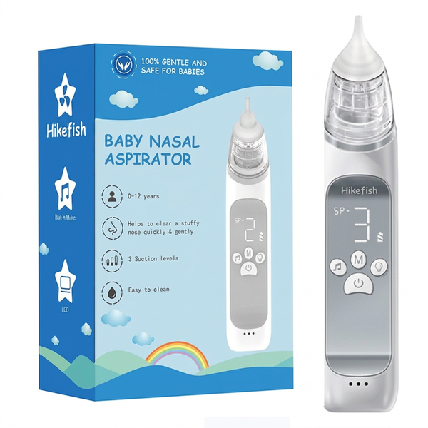 Hikefish Rechargeable Baby Nasal Aspirator w/ Music, 3 Levels, Easy Clean