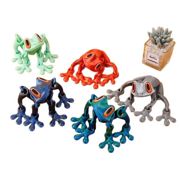 3D-Printed Magnetic, Articulated, Glow-In-The-Dark Frog-Dragon Toy 1PCS